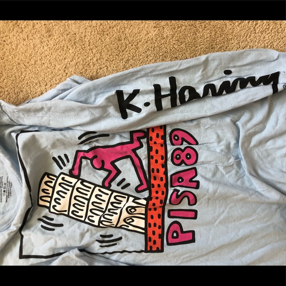 Keith Haring blue long sleeve tee